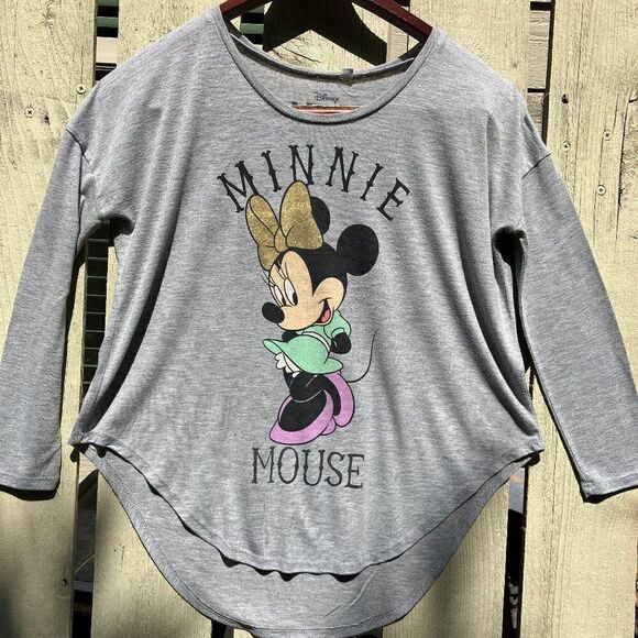 Disney Minnie Mouse Graphic Long Sleeve Tee Sz M - Picture 1 of 5